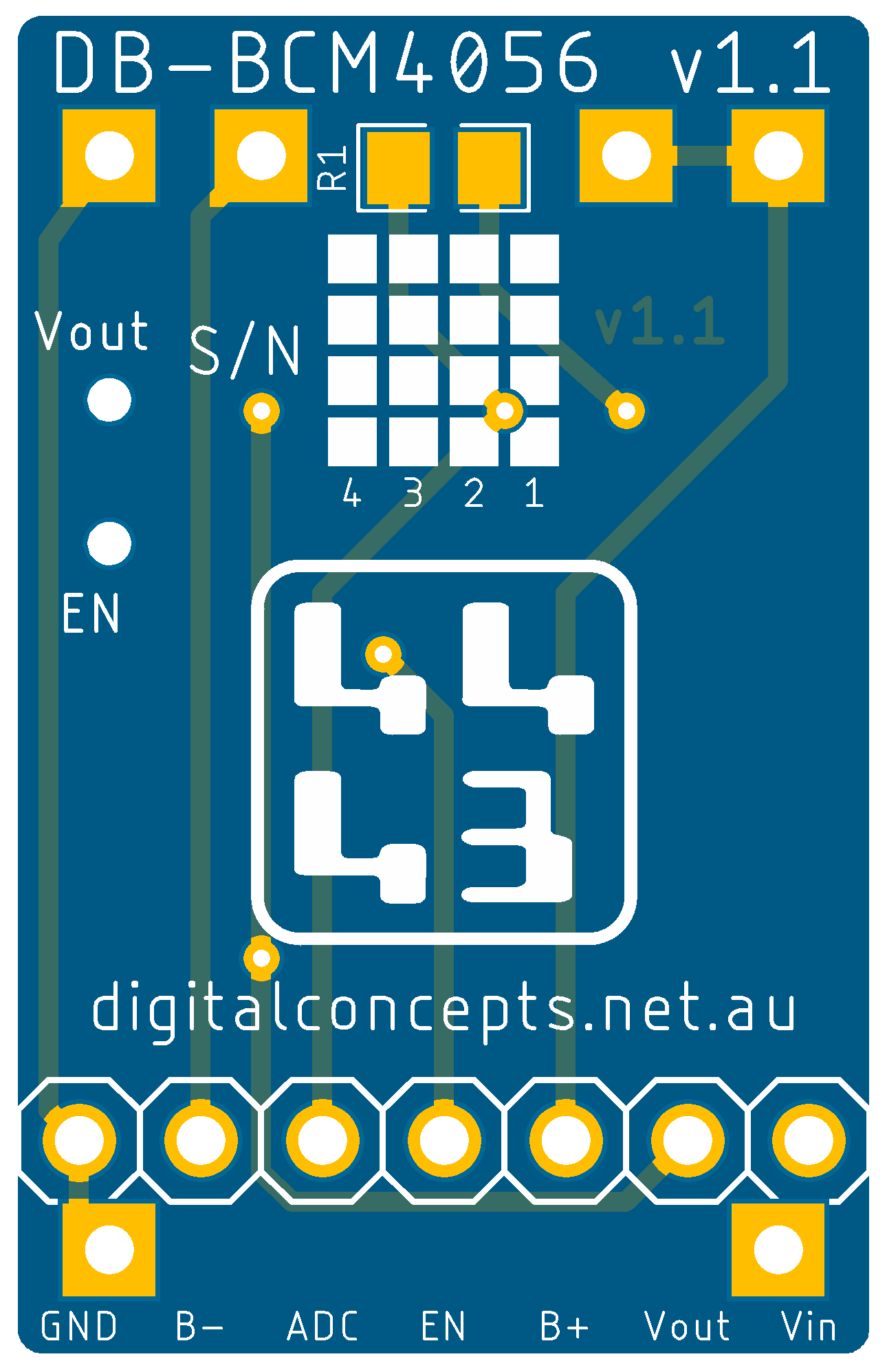 Battery Charge Manager Daughter Board PCB (Bottom)